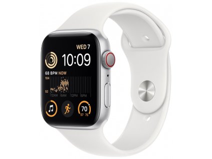 Apple Watch SE GPS + Cellular 44mm Silver Aluminium Case with White Sport Band - Regular  Nevíte kde uplatnit Sodexo, Pluxee, Edenred, Benefity klikni