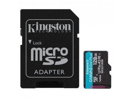 Kingston microSDXC Canvas Go! Plus 128GB 170MB/s UHS-I U3 + SD adaptér  Nevíte kde uplatnit Sodexo, Pluxee, Edenred, Benefity klikni