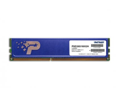 PATRIOT Signature 8GB DDR3 1600MHz / DIMM / CL11 / SL PC3-12800 / Heat shield  Nevíte kde uplatnit Sodexo, Pluxee, Edenred, Benefity klikni