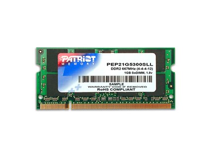 Paměť Patriot SO-DIMM DDR2 2GB SL PC2-6400 800MHz CL6  Nevíte kde uplatnit Sodexo, Pluxee, Edenred, Benefity klikni