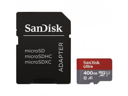 SanDisk Ultra MicroSDXC A1 Class 10 UHS-I Android paměťová karta 400GB + adaptér  Nevíte kde uplatnit Sodexo, Pluxee, Edenred, Benefity klikni