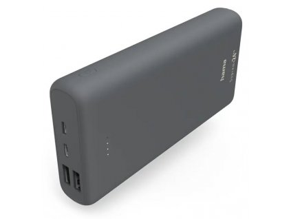 HAMA powerbanka Supreme 24HD, 24000 mAh, 3 A, 3 výstupy: 1x USB-C, 2x USB-A, vstup micro USB/USB-C, šedá  Nevíte kde uplatnit Sodexo, Pluxee, Edenred, Benefity klikni