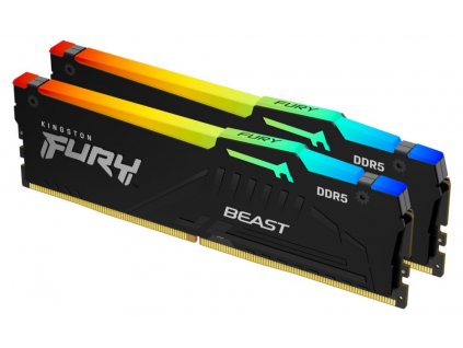 KINGSTON FURY Beast Black RGB 64GB DDR5 5600MT/s / CL40 / DIMM / Kit 2x 32GB  Nevíte kde uplatnit Sodexo, Pluxee, Edenred, Benefity klikni