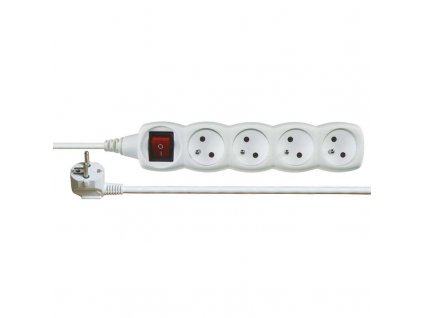 EMOS Prodlužovací kabel s vypínačem 4 zásuvky 2m, bílý  Nevíte kde uplatnit Sodexo, Pluxee, Edenred, Benefity klikni