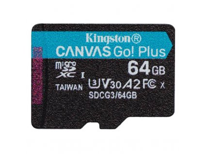 KINGSTON micro SDXC 64GB Canvas Go! Plus A2 U3 V30 170MB/s bez adaptéru  Nevíte kde uplatnit Sodexo, Pluxee, Edenred, Benefity klikni