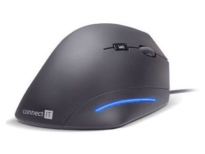 Connect IT CMO-2500-BK ergonomická vertikální optická myš, černá  Nevíte kde uplatnit Sodexo, Pluxee, Edenred, Benefity klikni