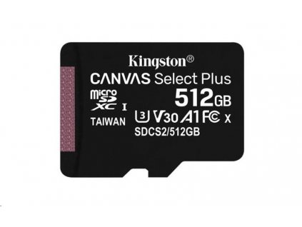 Kingston microSDXC 512GB Canvas Select Plus bez adaptéru  Nevíte kde uplatnit Sodexo, Pluxee, Edenred, Benefity klikni