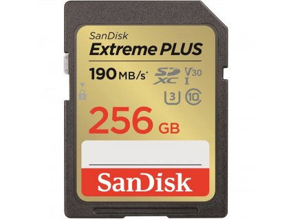 SanDisk Extreme PLUS SDXC 256GB 190MB/s UHS-I U3 Class 10  Nevíte kde uplatnit Sodexo, Pluxee, Edenred, Benefity klikni