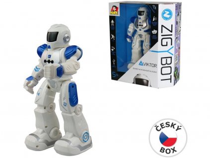 Robot Zigybot Viktor 27cm, 21 funkcí (modrý)  Nevíte kde uplatnit Sodexo, Pluxee, Edenred, Benefity klikni