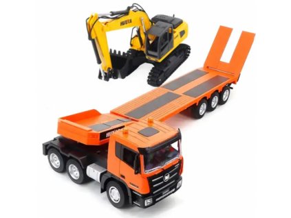 kamion s privesem a bagr 1