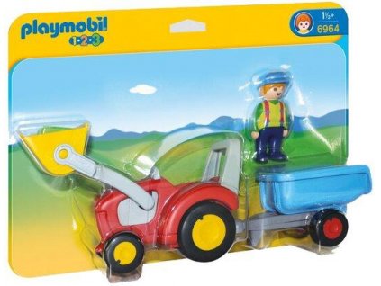 PLAYMOBIL 1.2.3 6964 Traktor s přívěsem