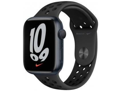 Apple Watch Nike Series 7 , 45mm Midnight Aluminium Case with Anthracite/Black Nike Sport Band MKNC3HC/A