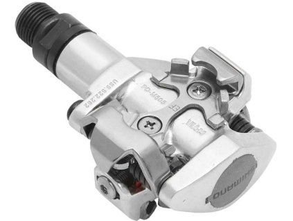 pedály SHIMANO SPD PD-M505S stříbrné s kufry SM-SH51 v krabičce (Barva stříbrná, Velikost SPD)