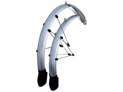 blatníky set OLYMPIK 26" Lux se zástěrkou, 60 mm, stříbrné (Barva černá, Velikost 26")