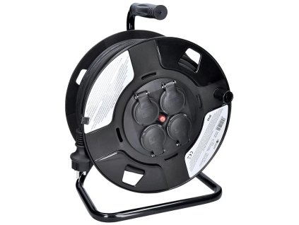 solight prodluzovaci privod na bubnu 4 zasuvky venkovni 50m gumovy kabel 3x 1 5mm2 ip44 ien473384