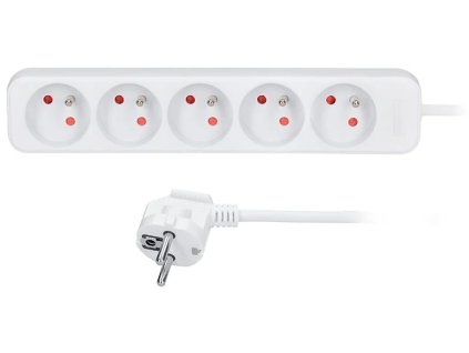 solight prodluzovaci privod 5 zasuvek bily 5m ien473417