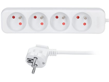 solight prodluzovaci privod 4 zasuvky bily 2m ien473402
