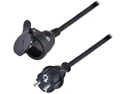 solight prodluzovaci privod spojka 1 zasuvka 5m 3 x 1 5mm2 gumova cerna ien473346