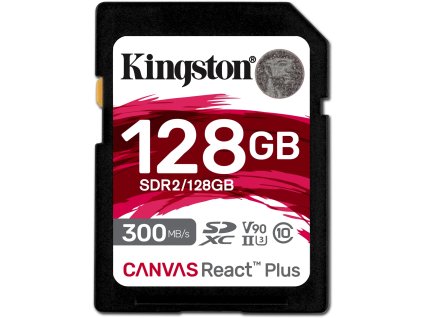 kingston sdxc 128gb canvas react plus uhs ii v90 cteni zapis 300 260mb s ien439740