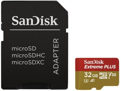 sandisk extreme plus microsdhc 32gb 100mb s class 10 uhs i v30 adapter ien274348