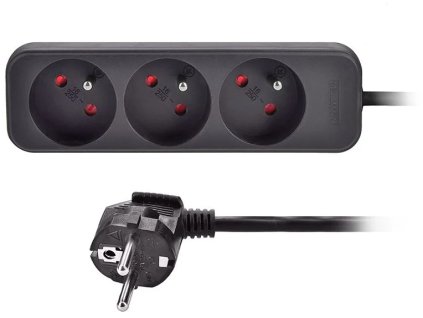 solight prodluzovaci privod 3 zasuvky cerny 2m ien473399