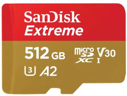 sandisk extreme microsdxc 512gb 190mb s uhs i u3 class 10 adapter ien444243