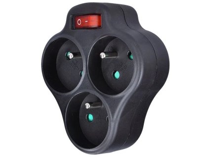 solight rozbocka 3 x 10a cerna vypinac ien474281