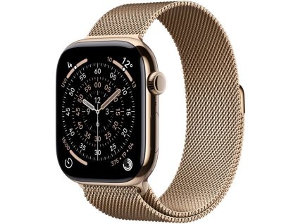 apple watch series 11 gps cellular 46mm gold titanium case with gold milanese loop s m ien563042
