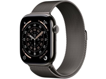 apple watch series 11 gps cellular 46mm slate titanium case with slate milanese loop s m ien563036