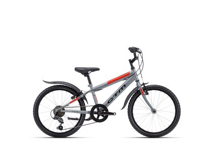 CTM  SCOOBY 1.0 - matná šedá / neónová červená 11 (Velikost rámu 11", Rok 2025)