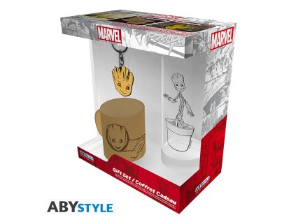 marvel pck glass 29cl keyring mini mug groot