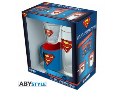 DC COMICS - Pck Verre 29cl + Shooter + Mini Mug "Superman"