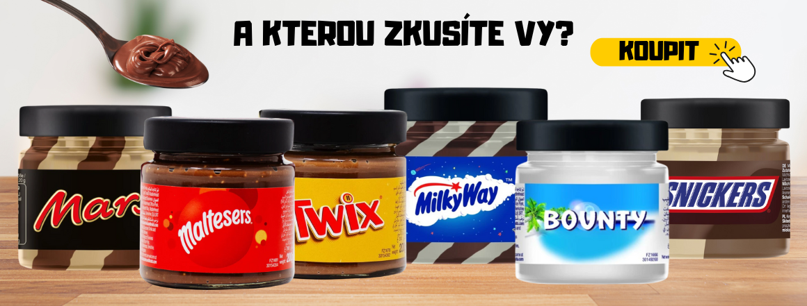 pomazánky mars, bounty, snickers, milky way, twix, maltesers