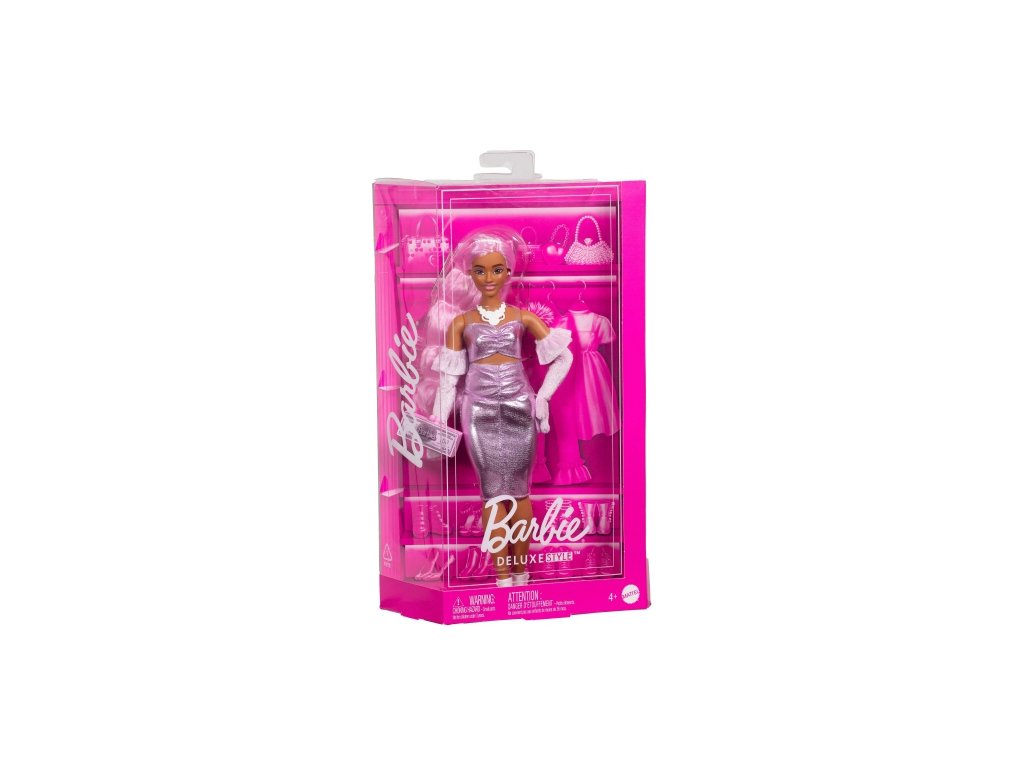 Mattel - Barbie Signature Barbie Deluxe Style Doll In Glossy Pink Barbiecore Dress / from Assort