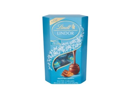 lindt lindor cokoladove pralinky slany karamel 337g