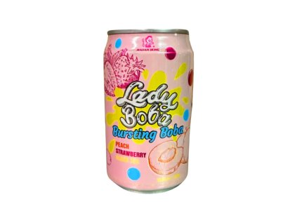 lady boba broskev jahoda bubble tea 320ml ledovy caj