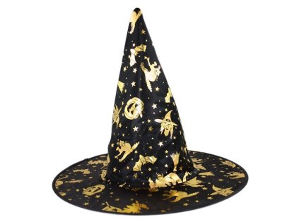 Klobouk mini dětský čarodějnice - čaroděj - HALLOWEEN - 27 cm