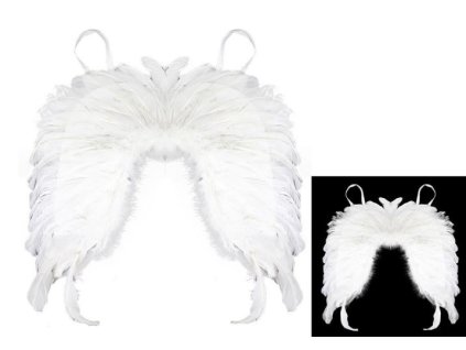 Křídla andělská s peřím - rozpětí 45 cm - dětská - vánoce - ANGEL WINGS