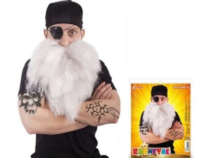Vousy pirátské se šátkem a klapkou - 3 ks