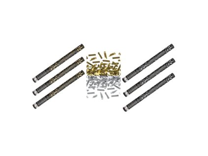 SADA Konfety 60 cm ZLATÉ - STŘÍBRNÉ metalické - Silvestr - 6 ks