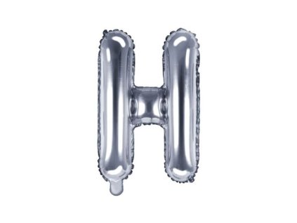 Balón foliový písmeno "H", 35cm, STŘÍBRNÝ (NELZE PLNIT HELIEM)