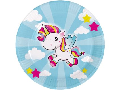 Talíře Jednorožec - Little Unicorn 23cm / 8 ks