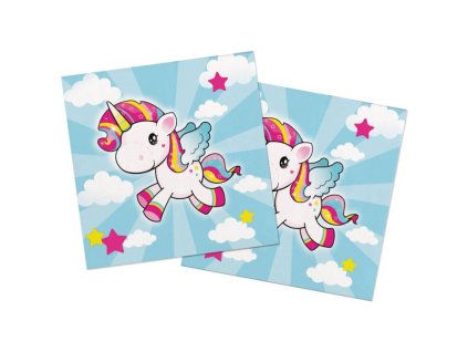 Ubrousky Jednorožec - Little Unicorn 33x33 cm / 20 ks