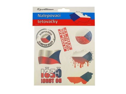 Tetování vlajky ČR - hokej - fanoušek ČR - 7 ks