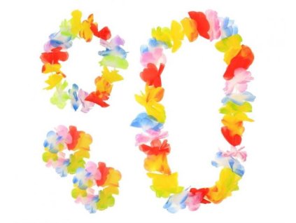 Sada hawaii - havajské náramky, náhrdelník a čelenka - 4 ks