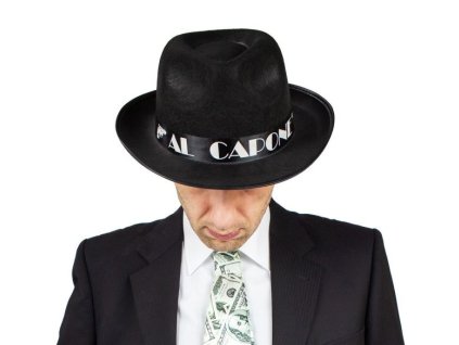 Klobouk černý - AL CAPONE - mafián - mafie - gangster - dospělý