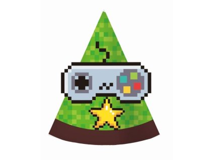 Párty kloboučky - Pixel - Minecraft - 6 ks