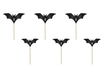 Zapichovátka do cupcaku netopýři - netopýr - Halloween - 6 ks