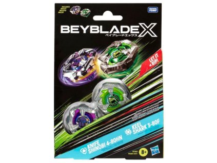 Hasbro - Beyblade X Knife Shinobi 4-80HN and Keel Shark 3-80F Dual Pack Set / from Assort