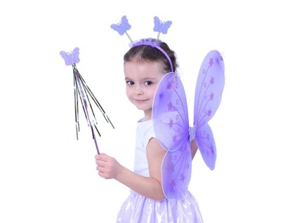 Dětská sada motýlek - čelenka,křídla,hůlka - 3 ks